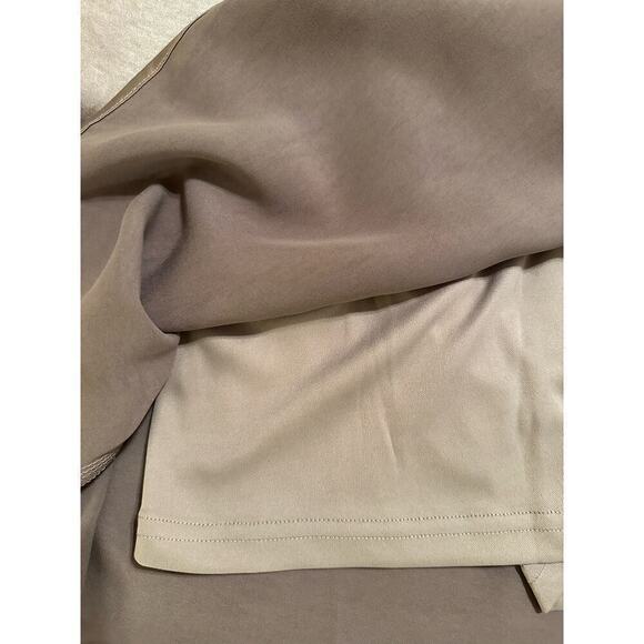 Area Stars Women’s Satin Spaghetti Strap Short Bra Mini Dress Sz L Taupe Silver - Picture 8 of 8